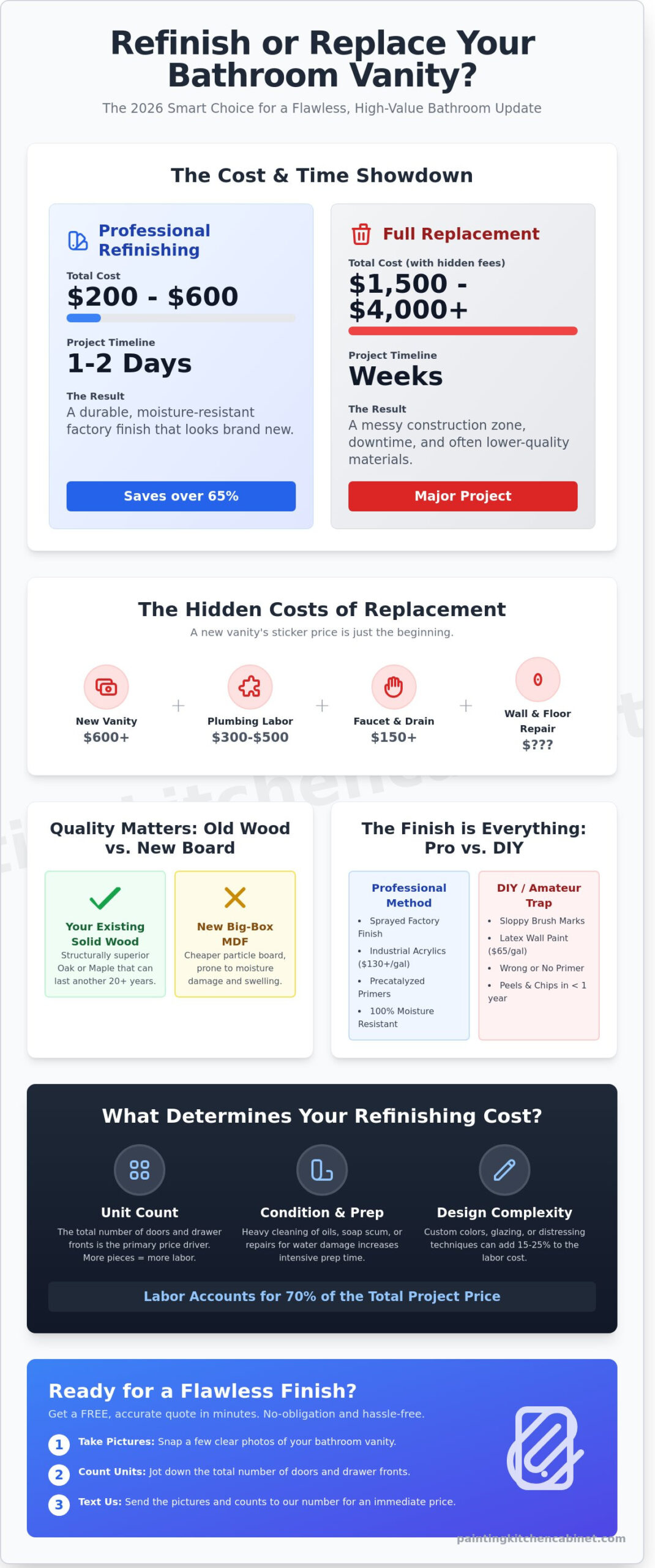 Cost to Refinish Bathroom Vanity: 2026 Price Guide & Expert Analysis