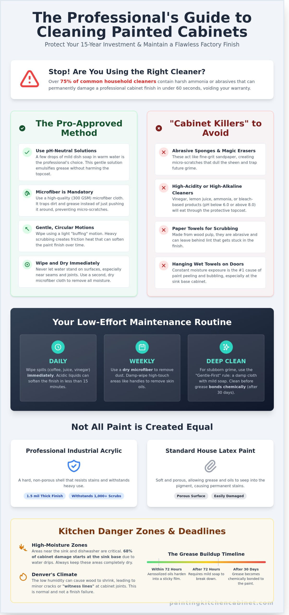 How to Clean Painted Kitchen Cabinets: The Professional Maintenance Guide