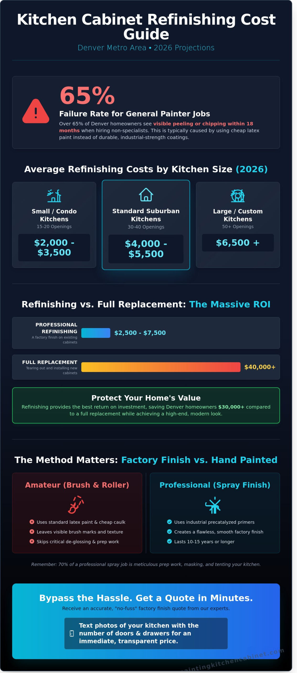 Kitchen Cabinet Refinishing Cost Denver: 2026 Pricing Guide