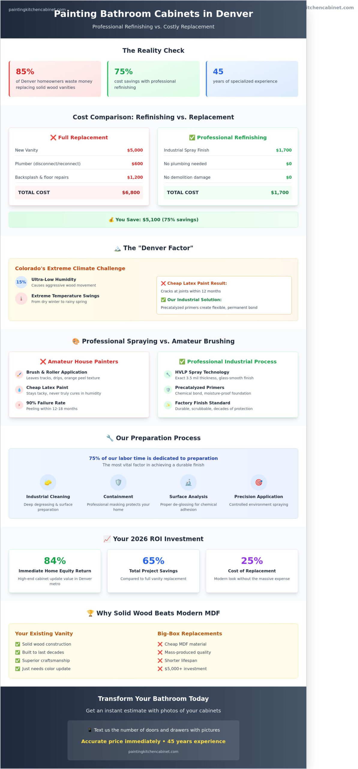Painting Bathroom Cabinets Denver: The Professional Guide to a Factory Finish