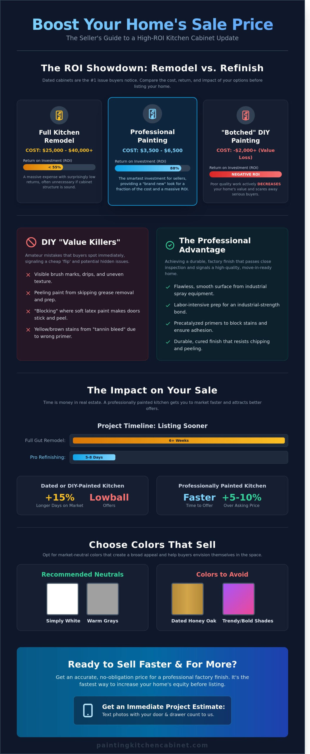 Painting Kitchen Cabinets Before Selling Your House: ROI vs. DIY Risks