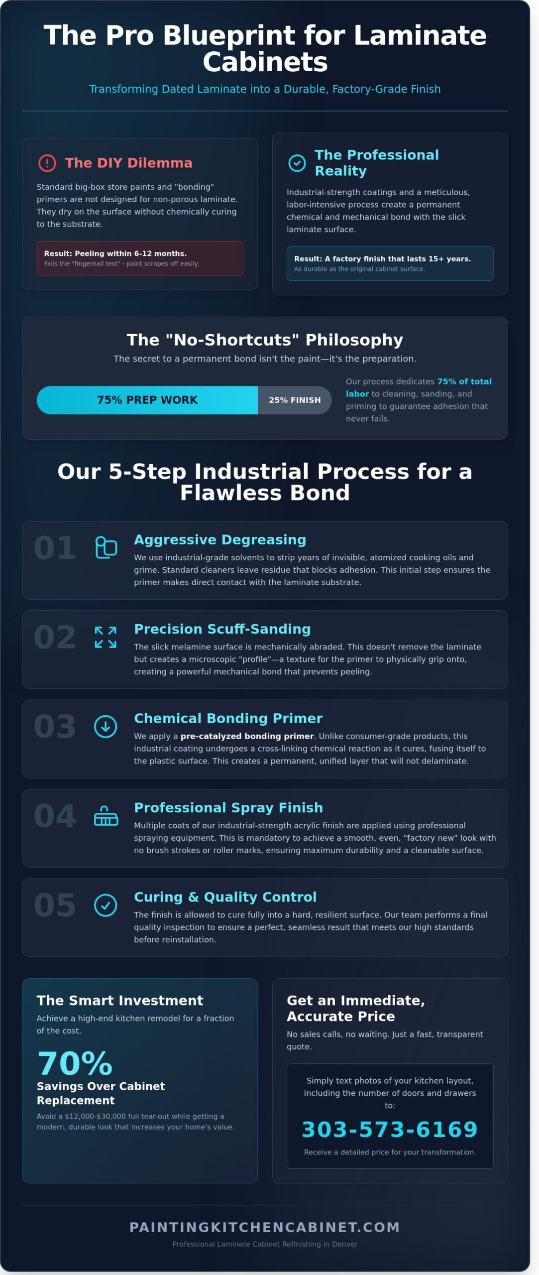 Painting Laminate Cabinets in Denver: The Expert Guide to a Permanent Factory Finish