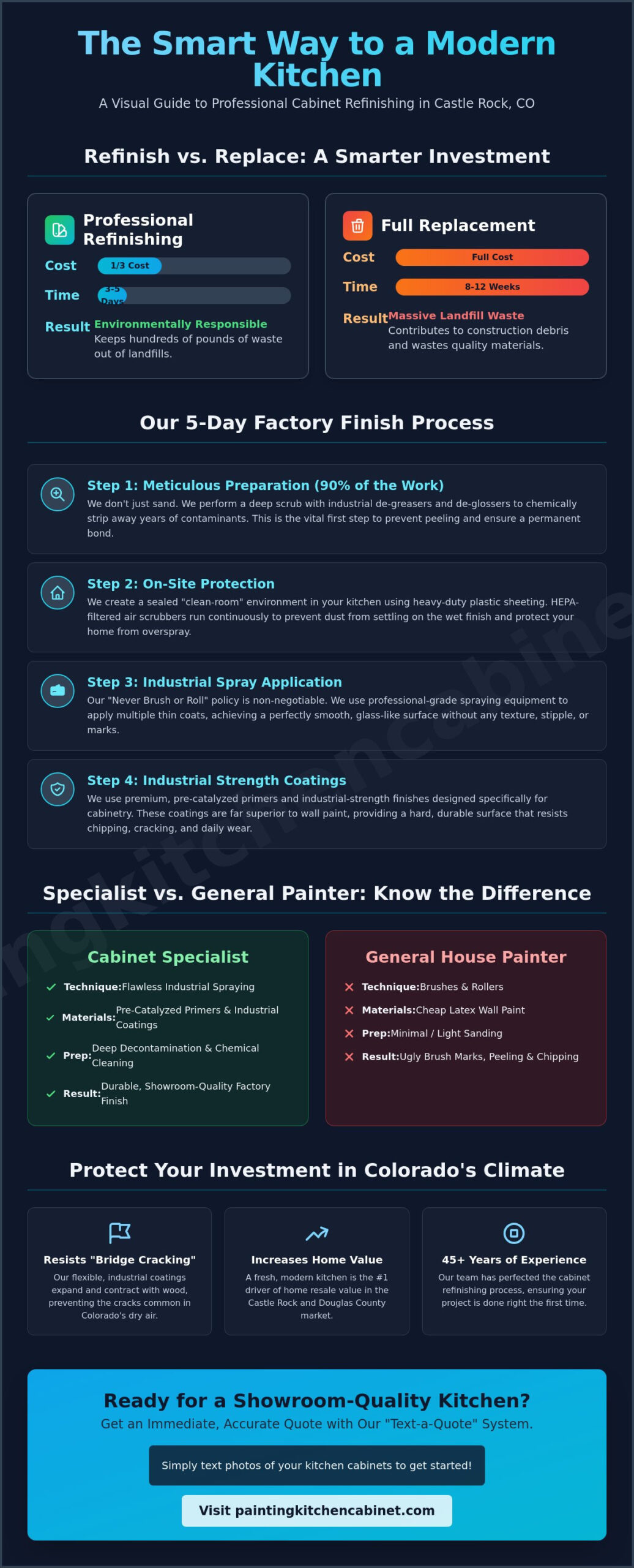 Professional Cabinet Painting in Castle Rock, CO: The Specialist’s Guide to a Factory Finish