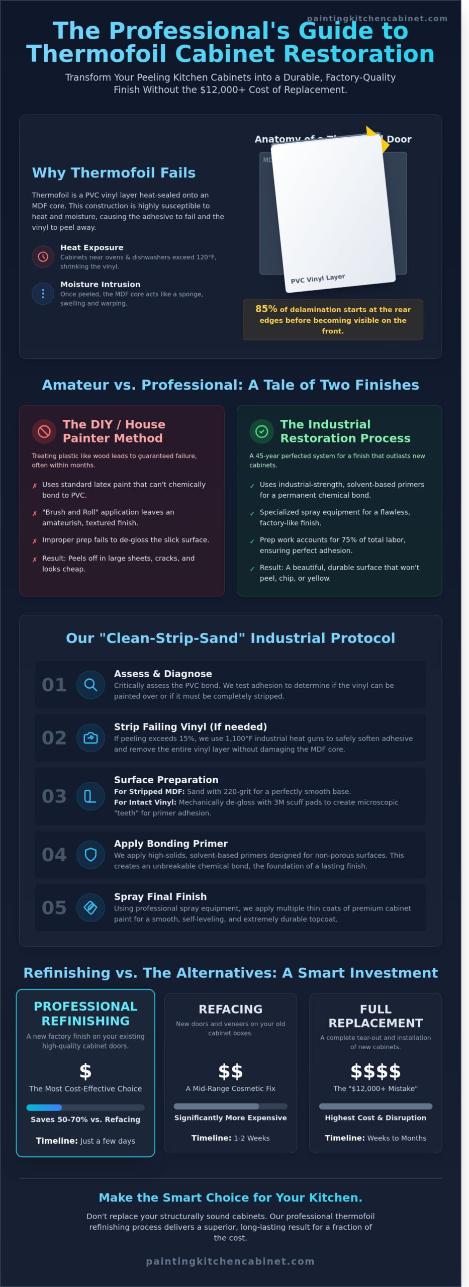 Refinishing Thermofoil Cabinets: The Professional’s Guide to a Factory Finish