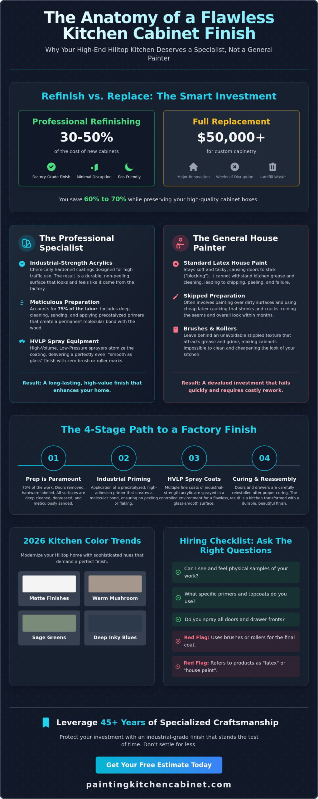 Kitchen Cabinet Painting in Hilltop Denver: The 2026 Guide to a Factory Finish